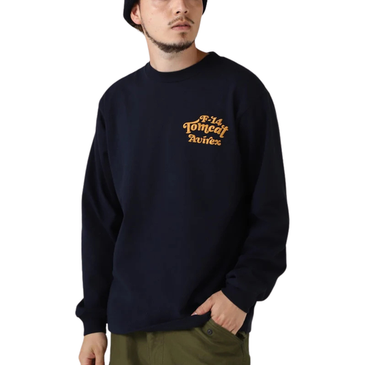 AVIREX SAGARA TOM CAT L/S T-SHIRT "NAVY"  7833930016-120