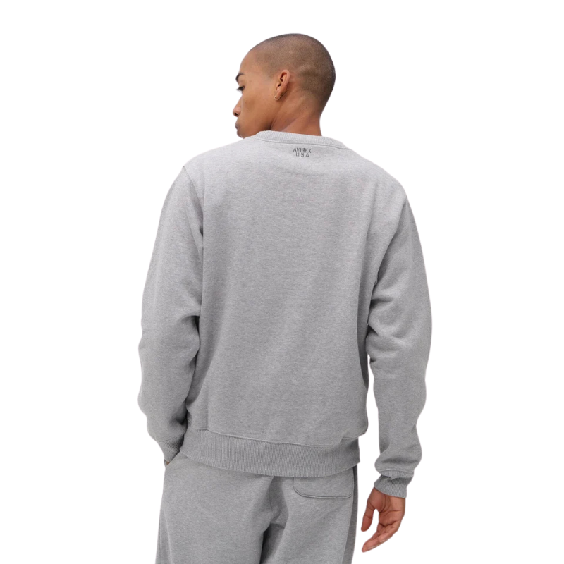 AVIREX DAILY CREW NECK L/S SWEAT LOGO  "OXFORD" 7833932003-382