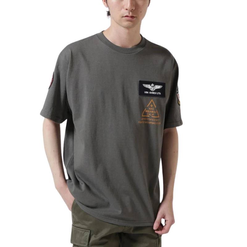 AVIREX TOP GUN PATCH & PRINT T-SHIRT "OLIVE"  7833934013-310