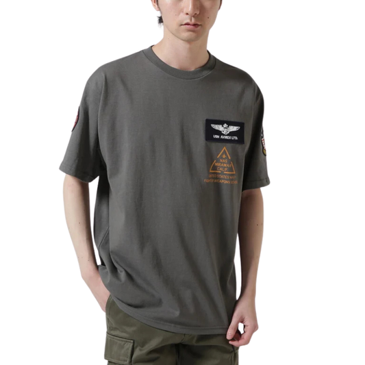 AVIREX TOP GUN PATCH & PRINT T-SHIRT "OLIVE"  7833934013-310