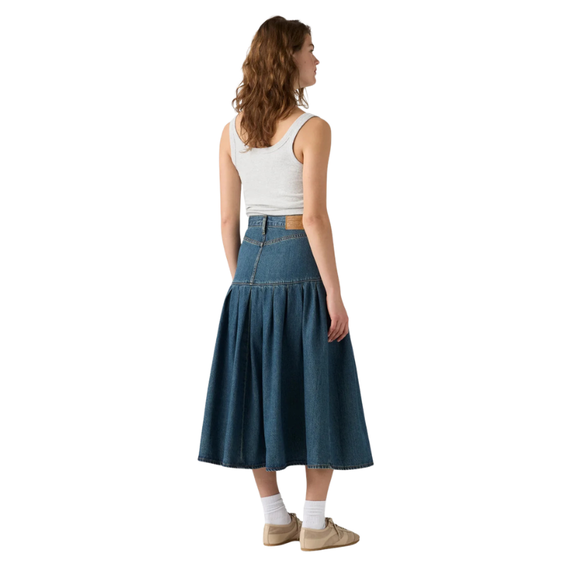 Levi’s YOKED PLEATED SKIRT "MEDIUM INDIGO" 0089T-0004