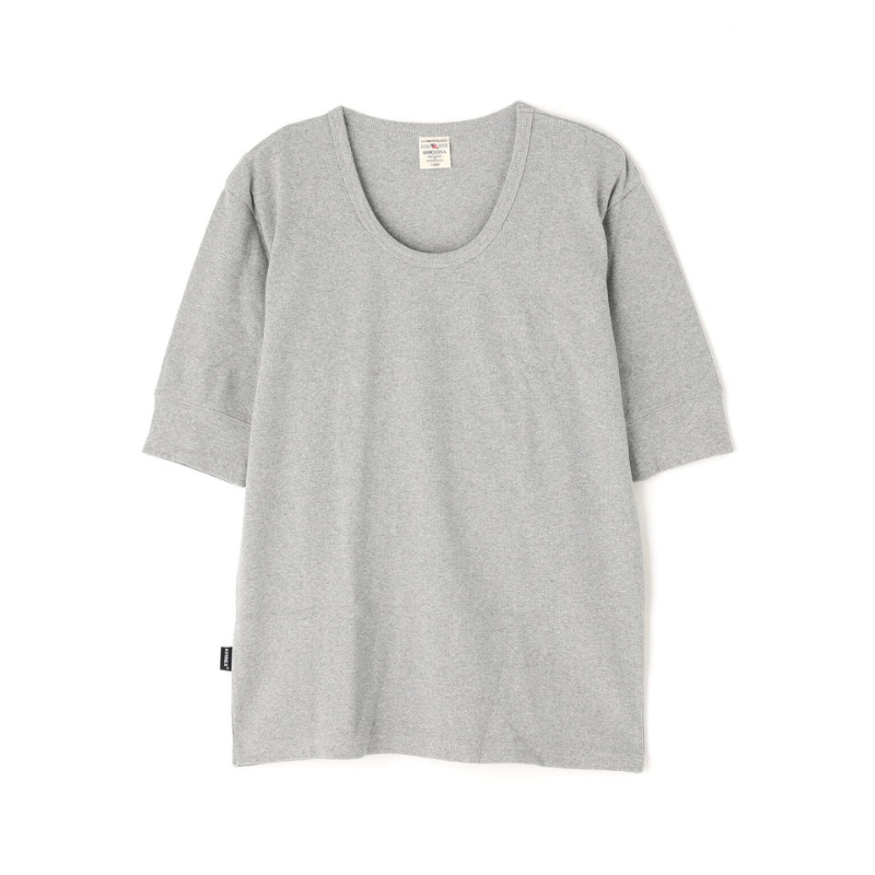 AVIREX DAILY HALF SLEEVE U-NECK T-SHIRT  "GRAY" 7834934024-020
