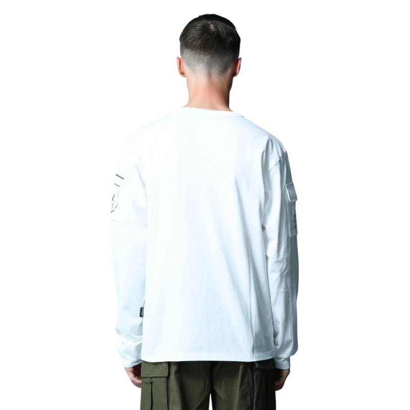 AVIREX FATIGUE CREW NECK L/S T-SHIRT "WHITE"  7835930016-030