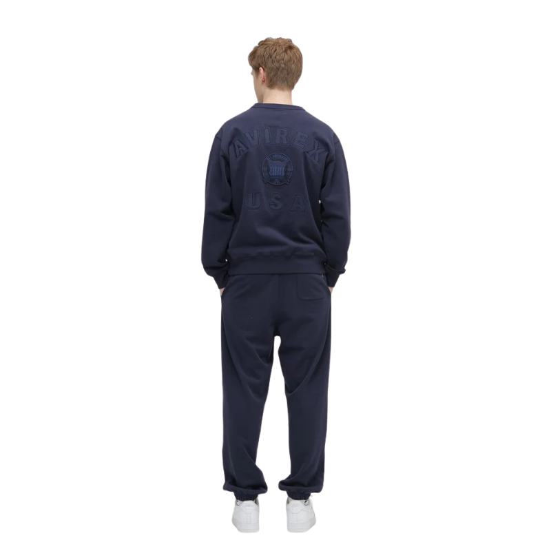 AVIREX SIGNATURE VARSITY LOGO CREWNECK SWEAT "NAVY" 7836932001-120