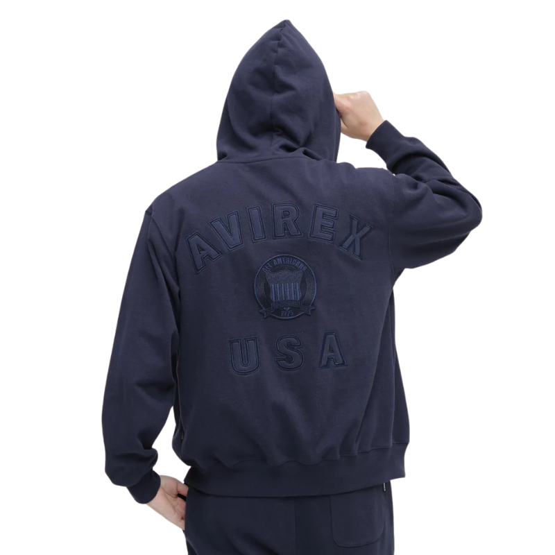 AVIREX SIGNATURE VARSITY ZIP UP PARKA "NAVY"  7836931001-120