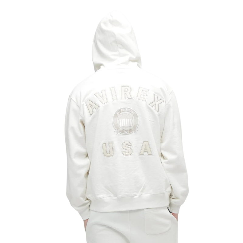 AVIREX SIGNATURE VARSITY ZIP UP PARKA "OFF WHITE"  7836931001-033