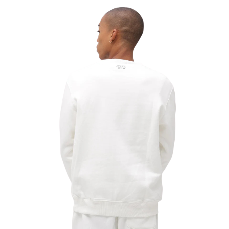 AVIREX DAILY CREW NECK L/S SWEAT "OFF WHITE" 7833932002-033