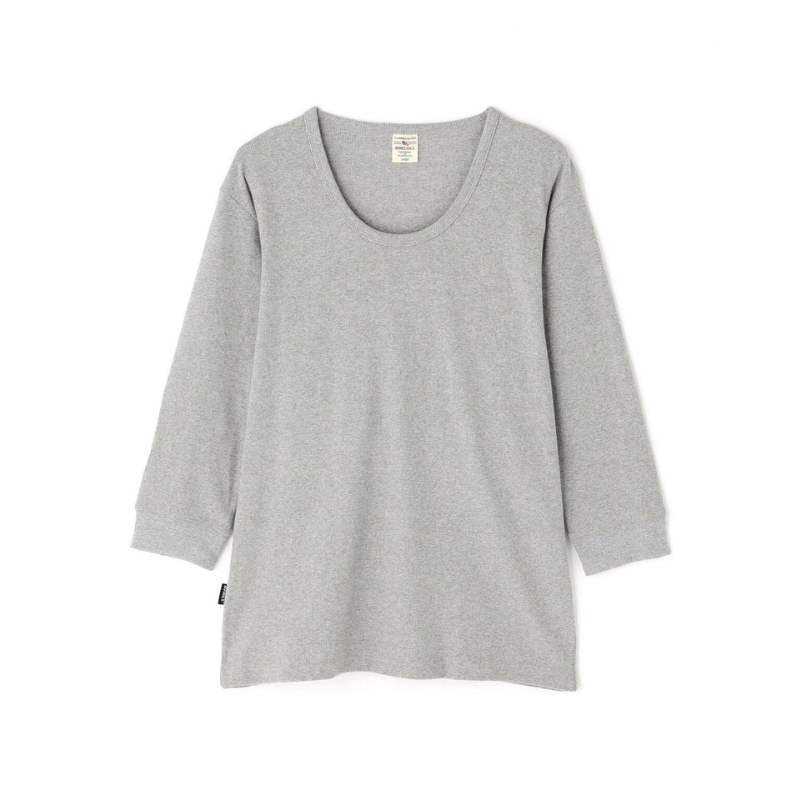 AVIREX DAILY 2/3 SLEEVE U-NECK T-SHIRT  "GRAY" 7835933001-020