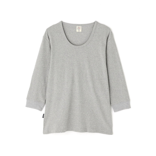 AVIREX DAILY 2/3 SLEEVE U-NECK T-SHIRT  "GRAY" 7835933001-020