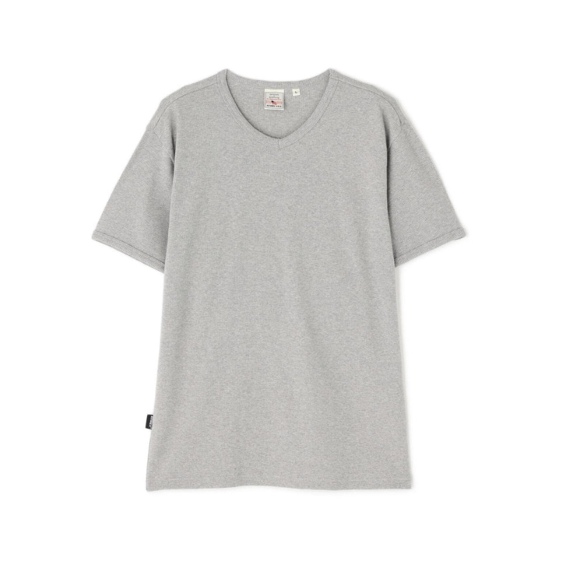 AVIREX DAILY MINI WAFFLE V-NECK S/S T-SHIRT  "GRAY" 7835934008-020