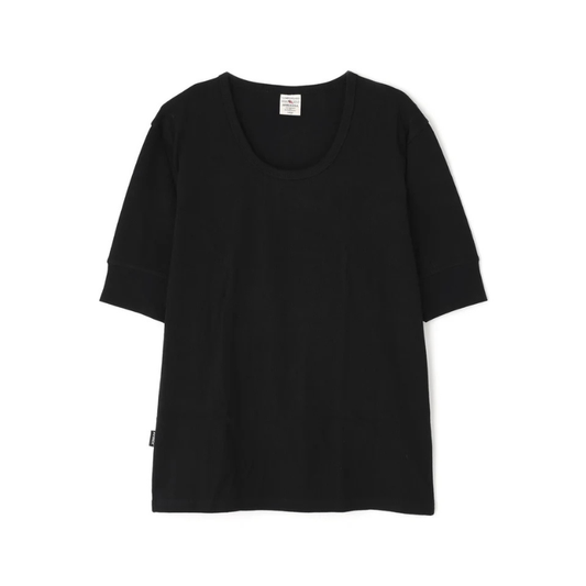 AVIREX DAILY HALF SLEEVE U-NECK T-SHIRT  "BLACK" 7834934024-010