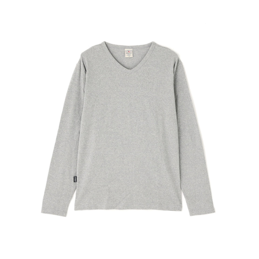 AVIREX DAILY RIB L/S V-NECK T-SHIRT  "GRAY" 7834930018-020