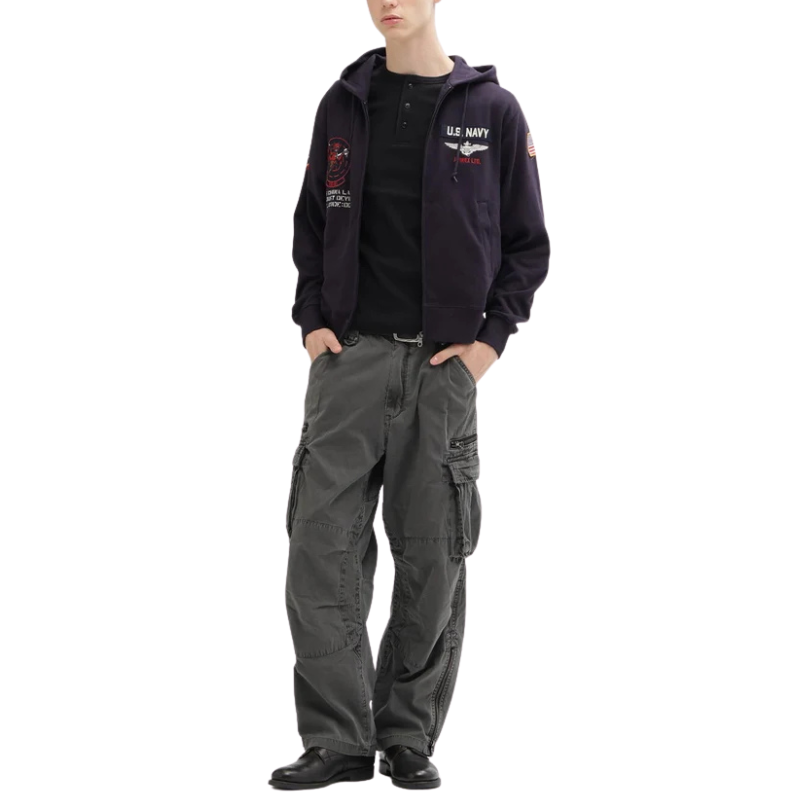 AVIREX PIGMENT TAPING CARGO PANTS  "BLACK" 7836910022-010