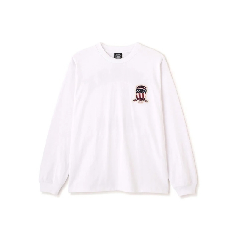 AVIREX SIGNATURE VARSITY LOGO LONGSLEEVE T-SHIRT "WHITE" 7836930006-030