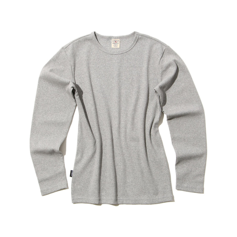 AVIREX DAILY RIB L/S CREW NECK T-SHIRT  "GRAY" 7834930019-020