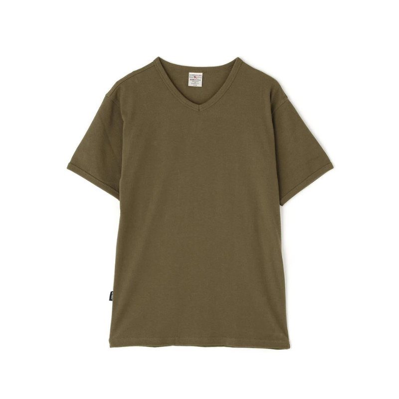 AVIREX DAILY RIB S/S V-NECK T-SHIRT  "OLIVE" 7835934005-310