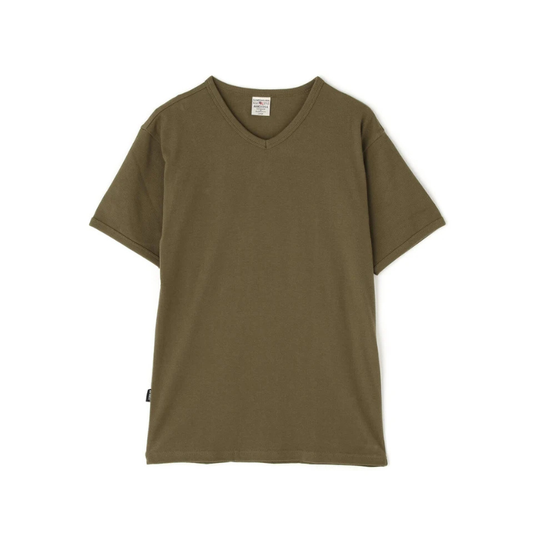 AVIREX DAILY RIB S/S V-NECK T-SHIRT  "OLIVE" 7835934005-310