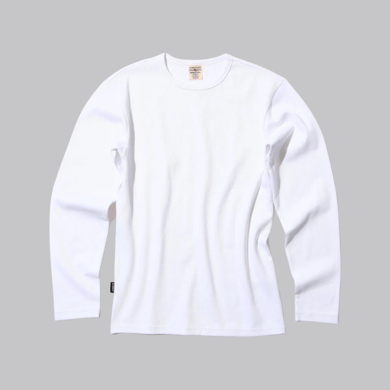 AVIREX DAILY RIB L/S CREW NECK T-SHIRT  "WHITE" 7834930019-030
