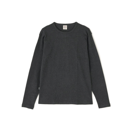 AVIREX DAILY MINI WAFFLE CREW-NECK L/S T-SHIRT  "CHARCOAL" 7834930024-410