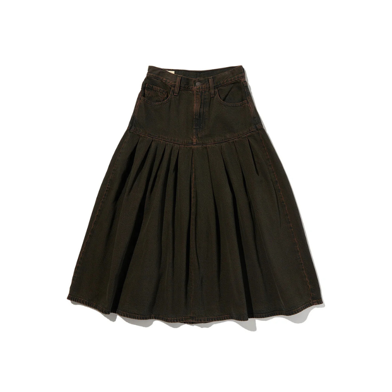 Levi’s YOKED PLEATED SKIRT "BROWN" 0089T-0001