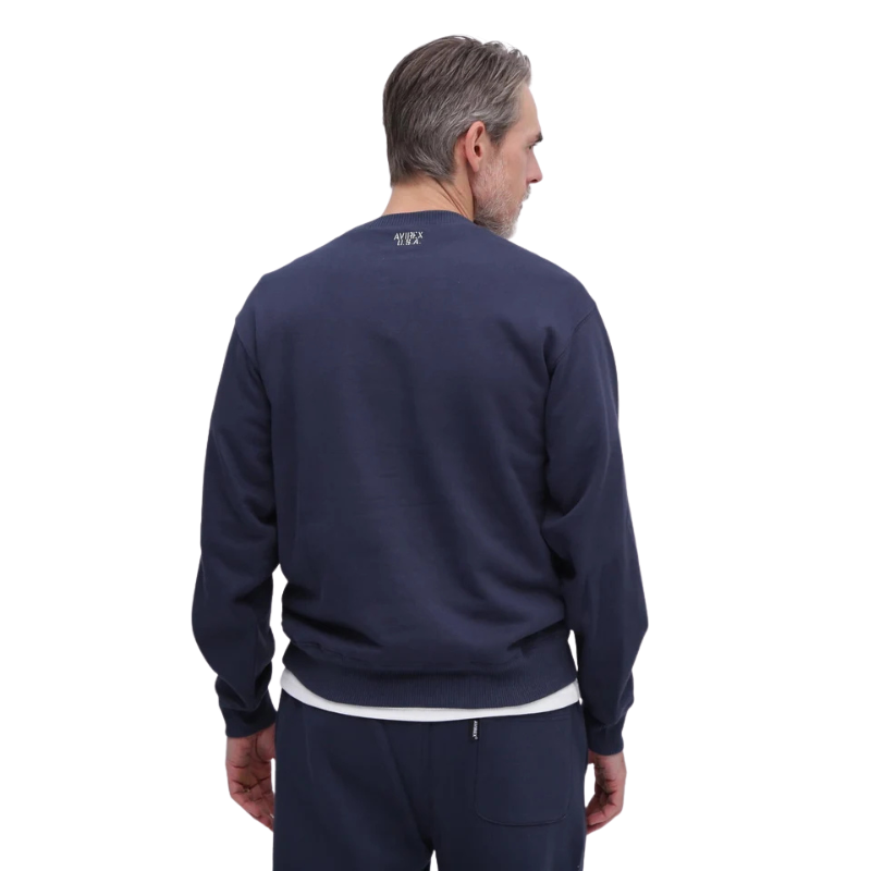 AVIREX DAILY CREW NECK L/S SWEAT "NAVY" 7833932002-120