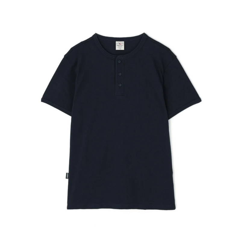 AVIREX DAILY RIB S/S HENLEY NECK T-SHIRT  "ROYAL" 7835934007-440