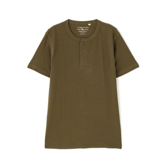 AVIREX DAILY THERMAL HENLEY NECK T-SHIRT  "OLIVE" 7836934018-310