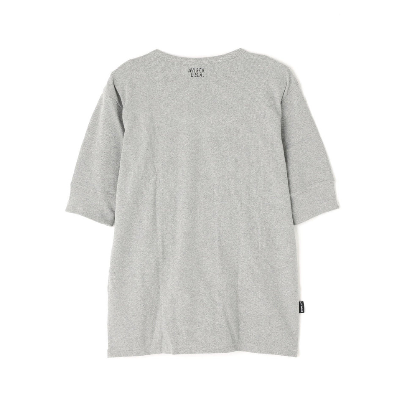 AVIREX DAILY HALF SLEEVE U-NECK T-SHIRT  "GRAY" 7834934024-020
