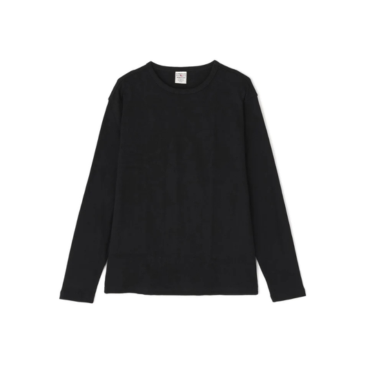 AVIREX DAILY MINI WAFFLE CREW-NECK L/S T-SHIRT  "BLACK" 7834930024-010