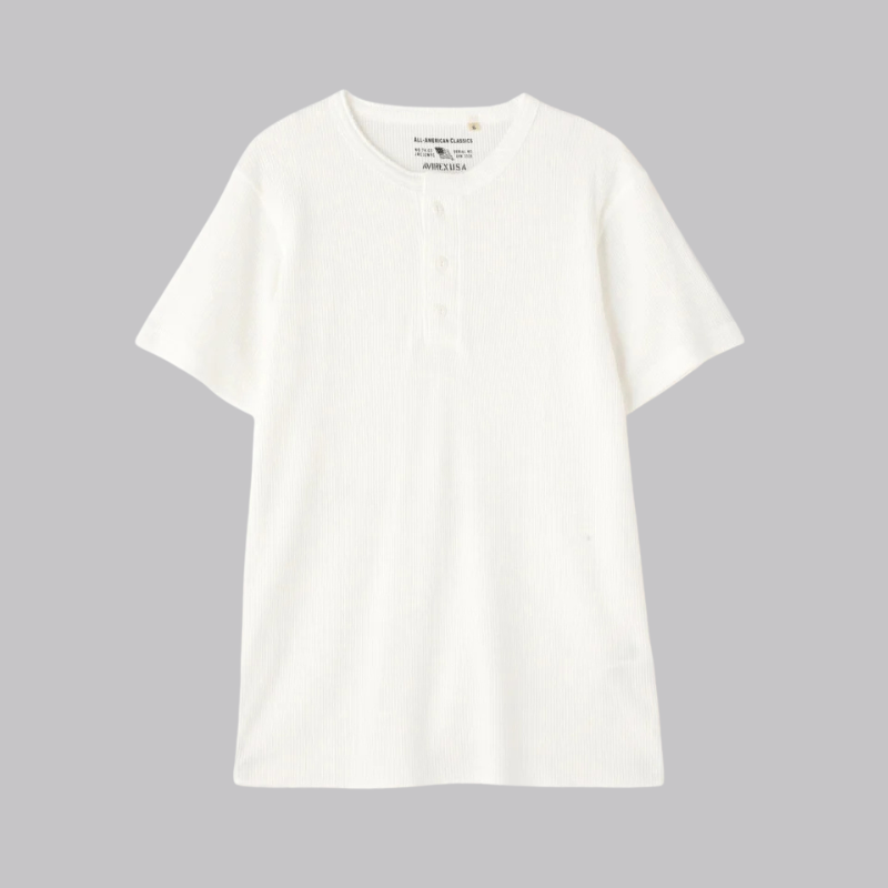 AVIREX DAILY THERMAL HENLEY NECK T-SHIRT  "OFF WHITE" 7836934018-033