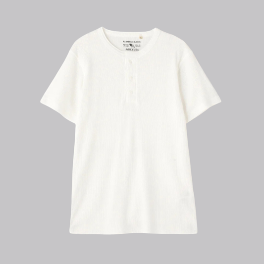 AVIREX DAILY THERMAL HENLEY NECK T-SHIRT  "OFF WHITE" 7836934018-033