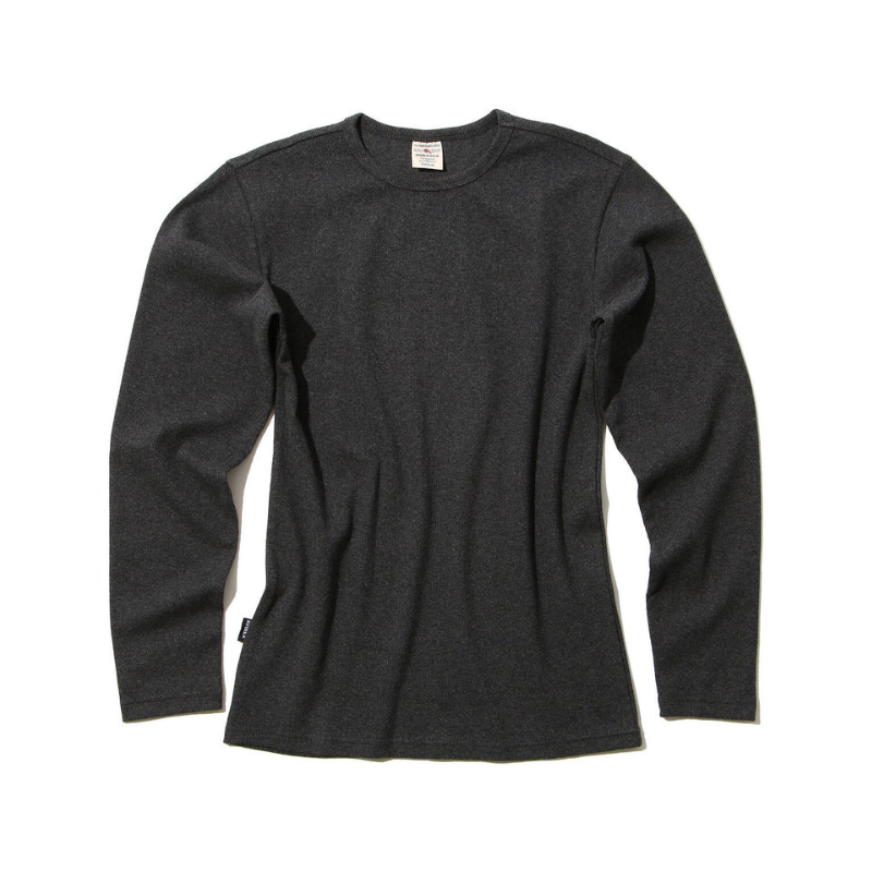 AVIREX DAILY RIB L/S CREW NECK T-SHIRT  "CHARCOAL" 7834930019-410