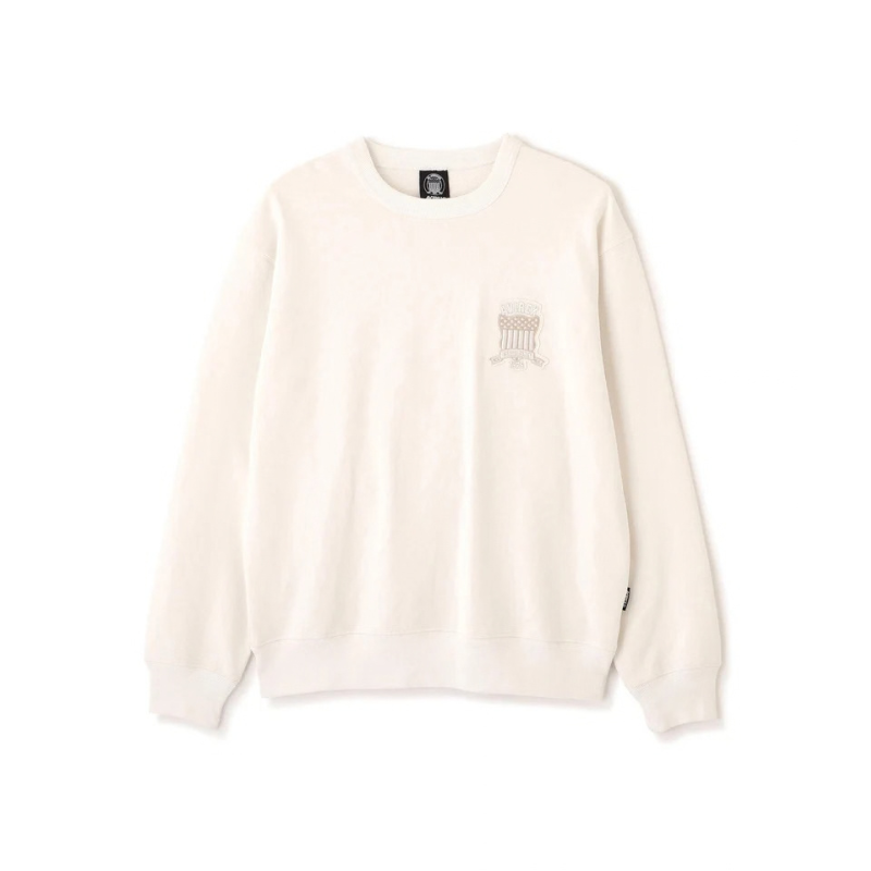 AVIREX SIGNATURE VARSITY LOGO CREWNECK SWEAT "OFF WHITE"  7836932001-033