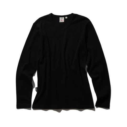 AVIREX DAILY MINI WAFFLE V NECK T-SHIRT  "BLACK" 7834930023-010