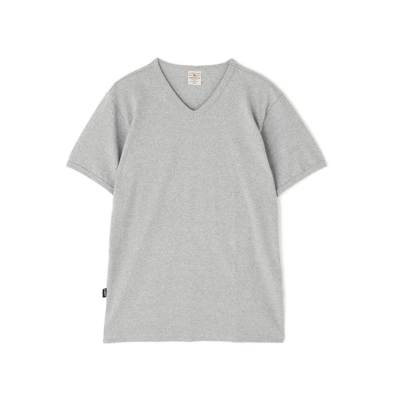 AVIREX DAILY RIB S/S V-NECK T-SHIRT  "GRAY" 7835934005-020