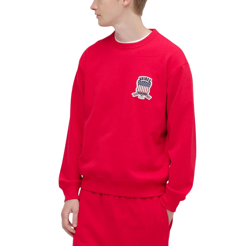 AVIREX Sweat Set Up SIGNATURE VARSITY LOGO CREWNECK SWEAT × SWEAT PANTS “RED”