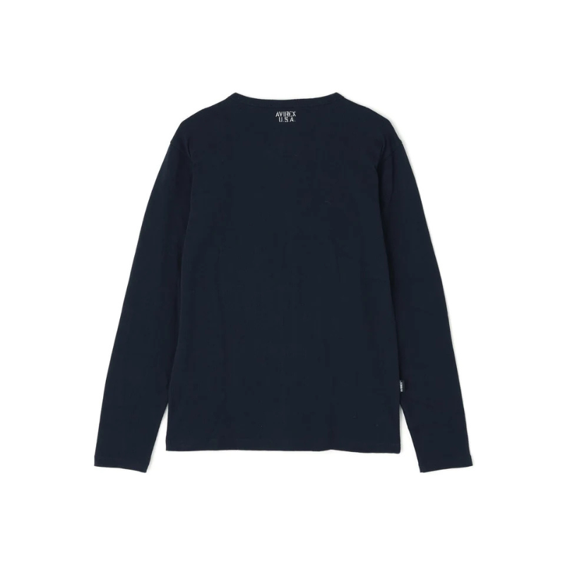 AVIREX DAILY RIB L/S V-NECK T-SHIRT  "ROYAL" 7834930018-440