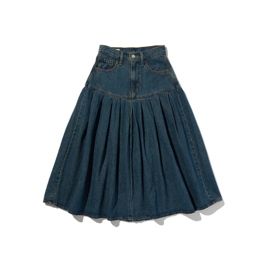 Levi’s YOKED PLEATED SKIRT "MEDIUM INDIGO" 0089T-0004