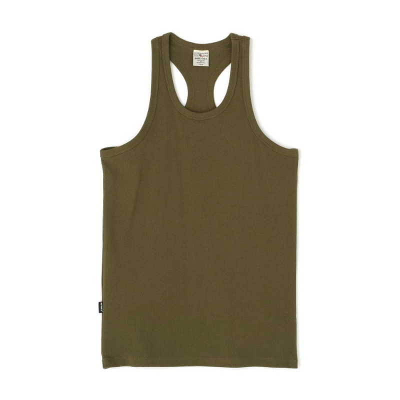 AVIREX DAILY RIB TANK TOP BACK CROSS  "OLIVE" 7835937001-310