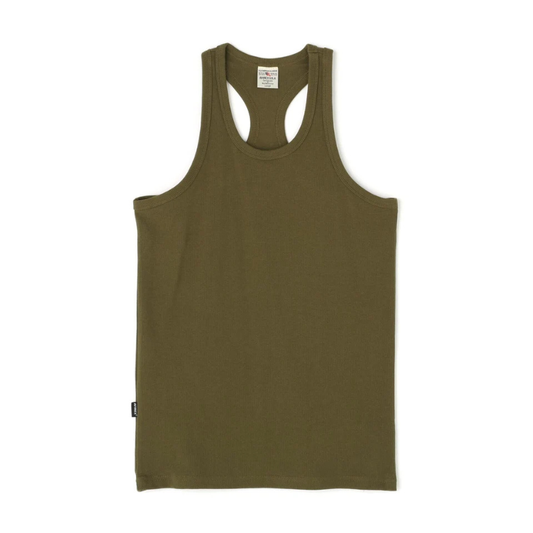 AVIREX DAILY RIB TANK TOP BACK CROSS  "OLIVE" 7835937001-310
