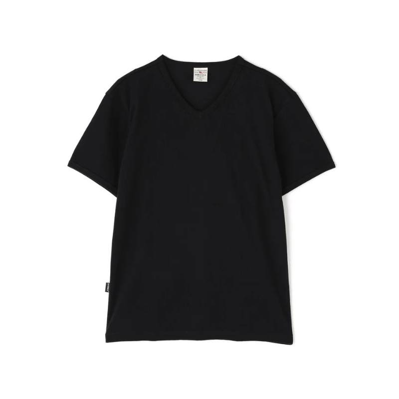 AVIREX DAILY RIB S/S V-NECK T-SHIRT  "BLACK" 7835934005-010