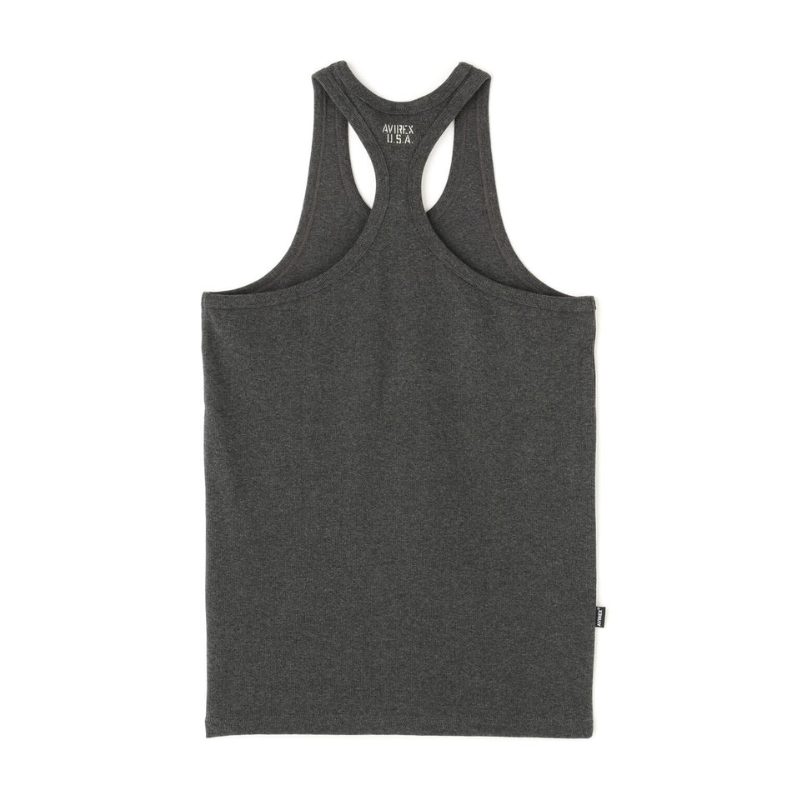 AVIREX DAILY RIB TANK TOP BACK CROSS  "CHARCOAL" 7835937001-410