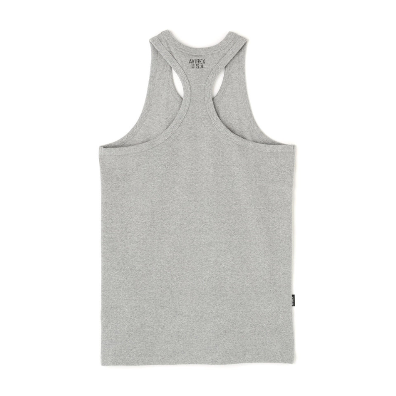 AVIREX DAILY RIB TANK TOP BACK CROSS  "GRAY" 7835937001-020