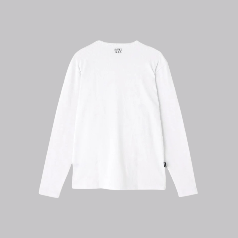 AVIREX DAILY MINI WAFFLE CREW-NECK L/S T-SHIRT  "WHITE" 7834930024-030