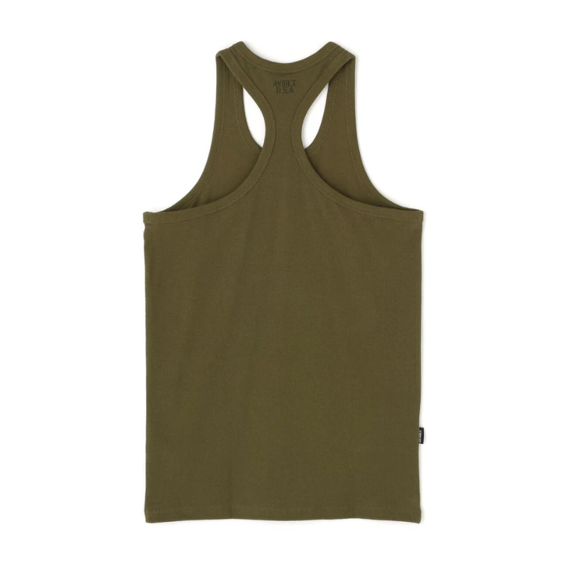 AVIREX DAILY RIB TANK TOP BACK CROSS  "OLIVE" 7835937001-310