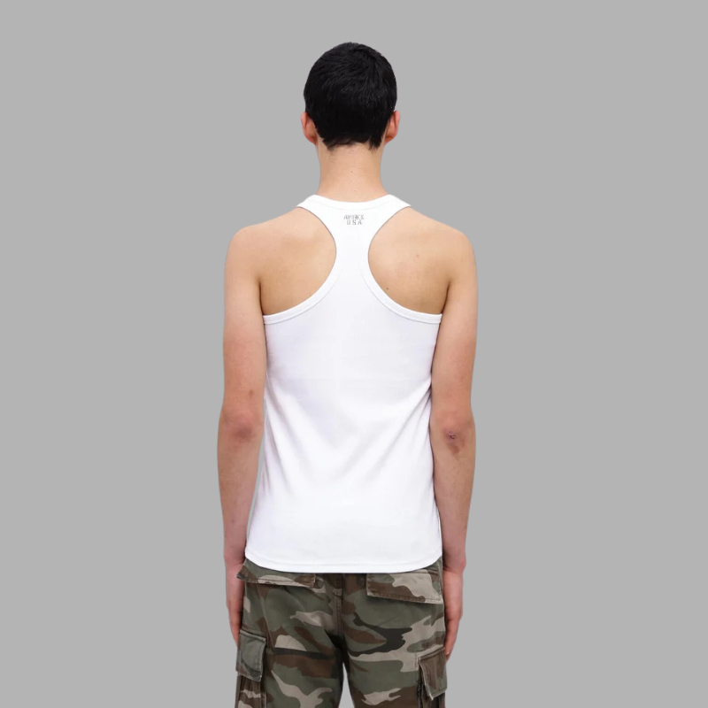 AVIREX DAILY RIB TANK TOP BACK CROSS  "WHITE" 7835937001-030
