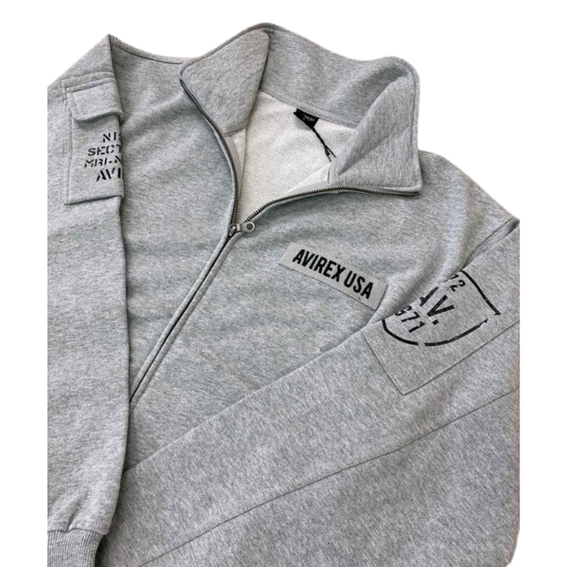 AVIREX FATIGUE STAND ZIPUP SWEAT "OXFORD"  7834930001-382