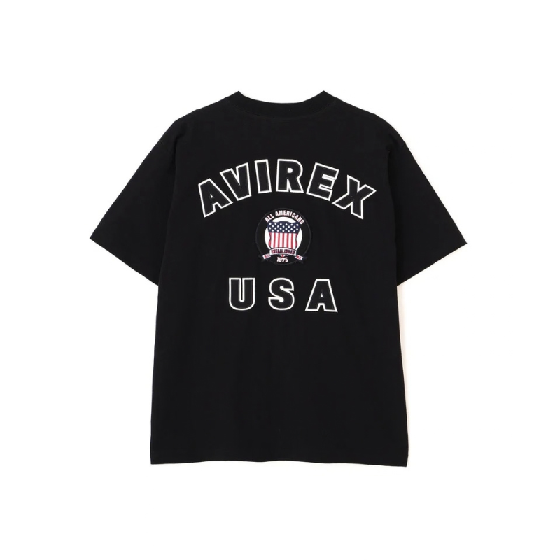 AVIREX SIGNATURE VARSITY LOGO T-SHIRT "BLACK"  7836934016-010