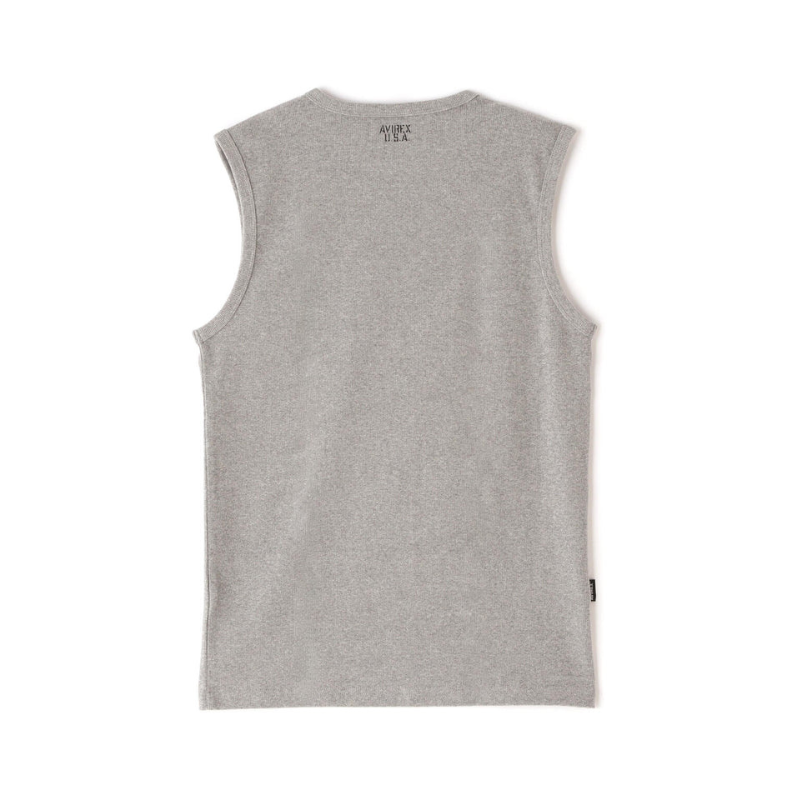 AVIREX DAILY NO SLEEVE SHIRT  "GRAY" 7835935001-020