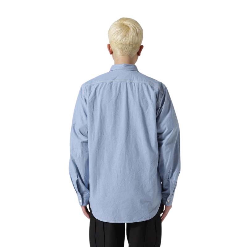 AVIREX DAILY BASIC CHAMBRAY LONG SLEEVE SHIRT  "BLUE" 7833920003-110